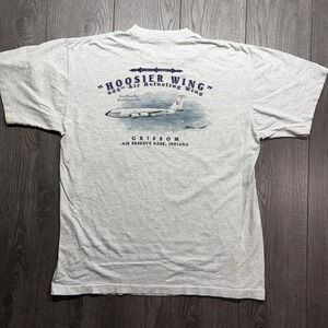 Vintage Sea Dog 434th Air Refueling Wing Hoosier Wing Grissom AFB Shirt XL Gray